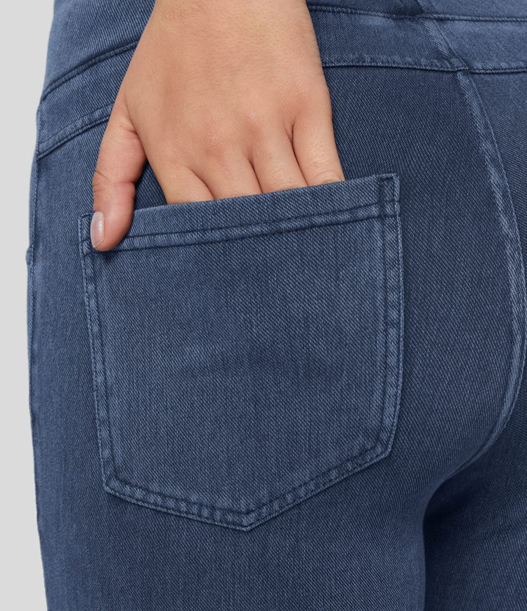 Halara Flex™ Denim Heat - Leggings aus Denim mit hohem Bund und Seitentaschen