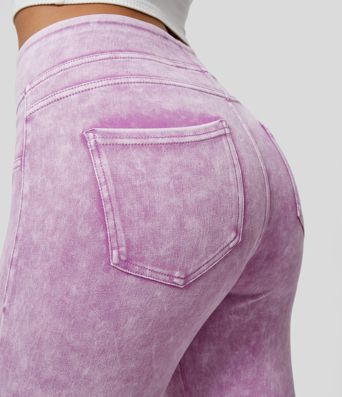 Halara Flex™ High Waisted Pocket Colorful Denim Casual Leggings