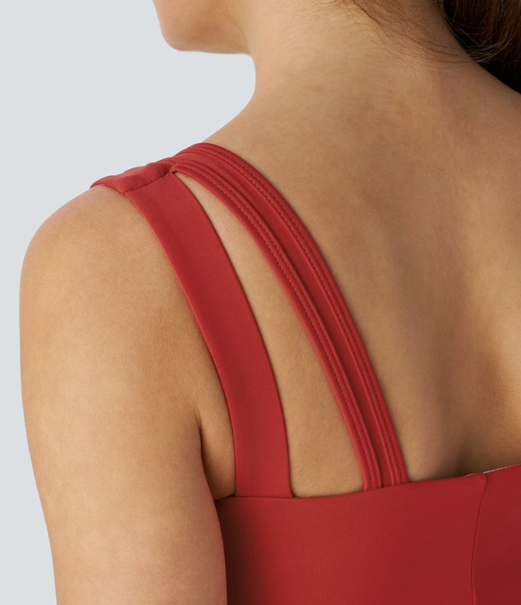 더블 스트랩 백리스 2-in-1 포켓 퀵 드라이 미니 테니스 액티브 드레스