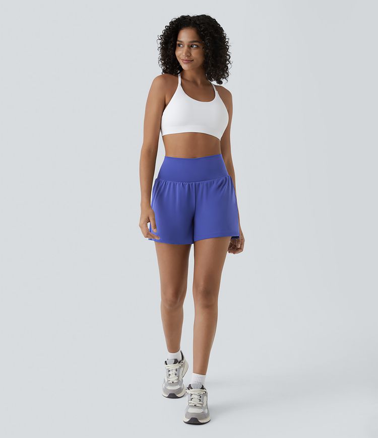 SoftlyZero™ Airy Super High Waisted 2-in-1  Cool Touch Yoga Shorts 5'' with Pockets-Longer Length