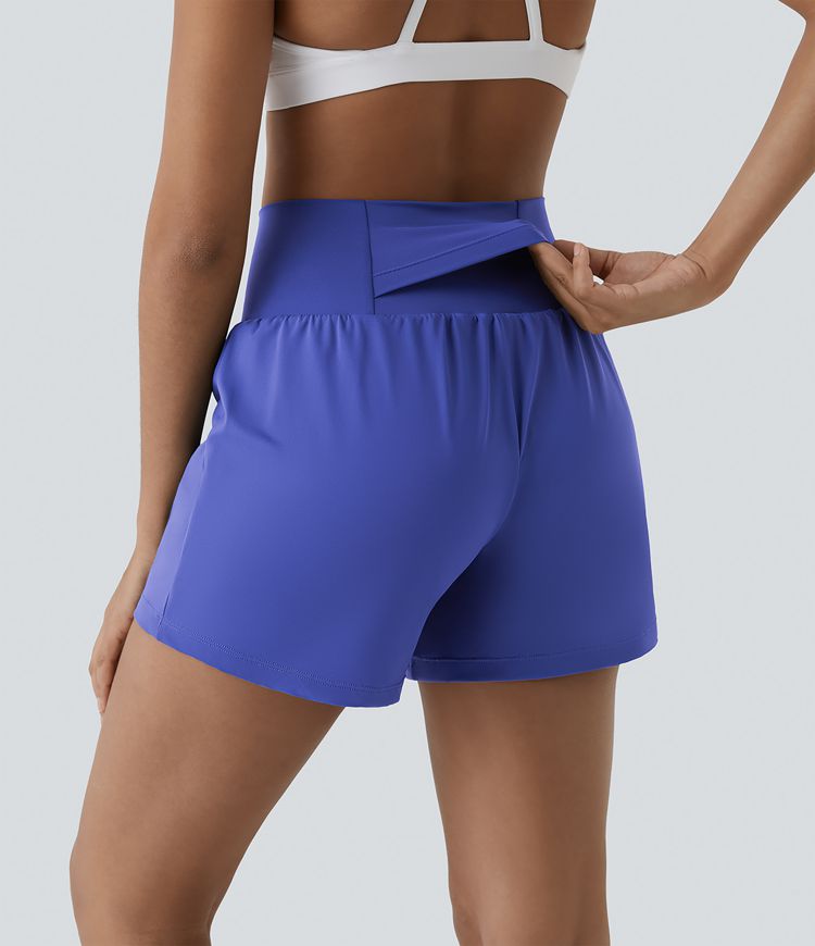 SoftlyZero™ Airy Super High Waisted 2-in-1  Cool Touch Yoga Shorts 5'' with Pockets-Longer Length