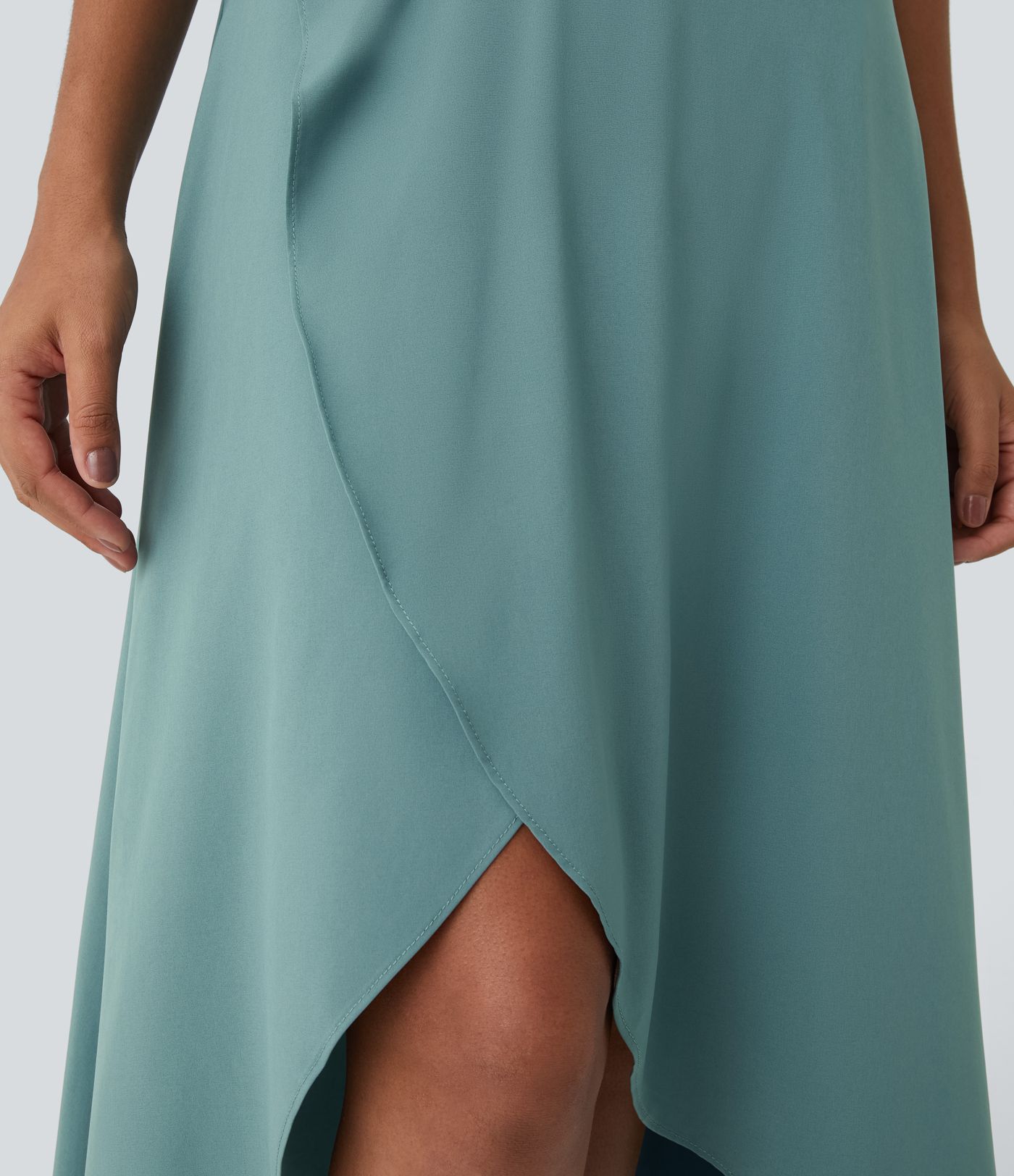 Breezeful™ High Waisted High Low Ruffle 2-in-1 Flowy Quick Dry Casual Regular Maxi Skirt