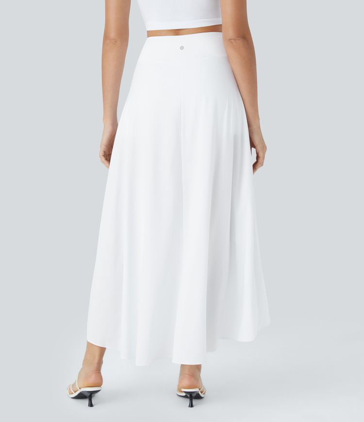 Breezeful™ High Waisted High Low Ruffle 2-in-1 Flowy Quick Dry Casual Regular Maxi Skirt