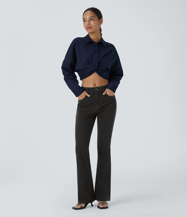 Halara Flex™ Mid Rise Pockets Women Straight Leg Casual Bootcut Denim Jeans