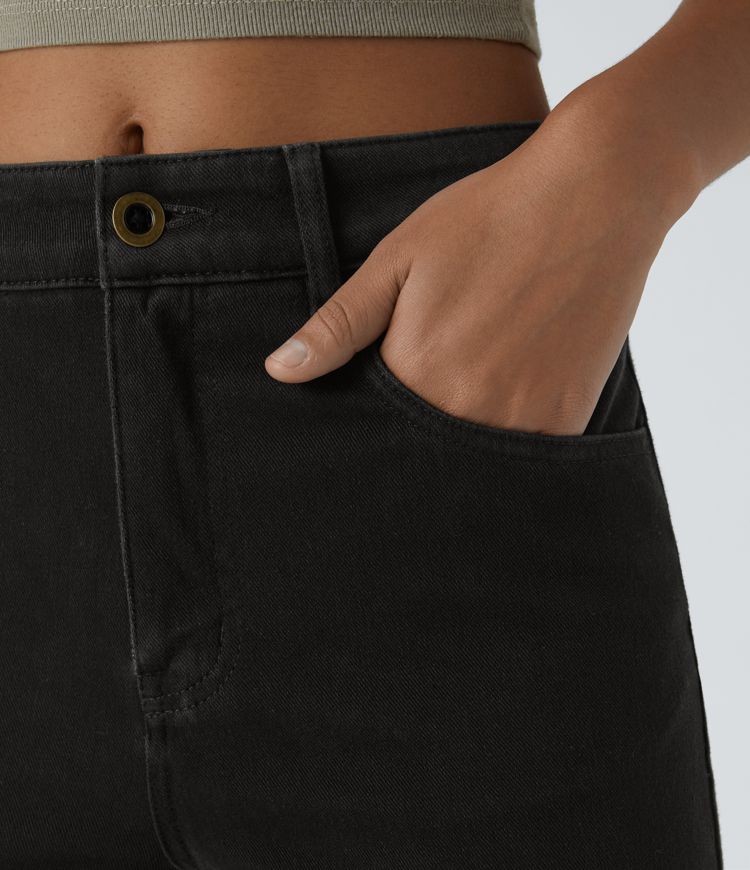 Halara Flex™ Mid Rise Pockets Women Straight Leg Casual Bootcut Denim Jeans