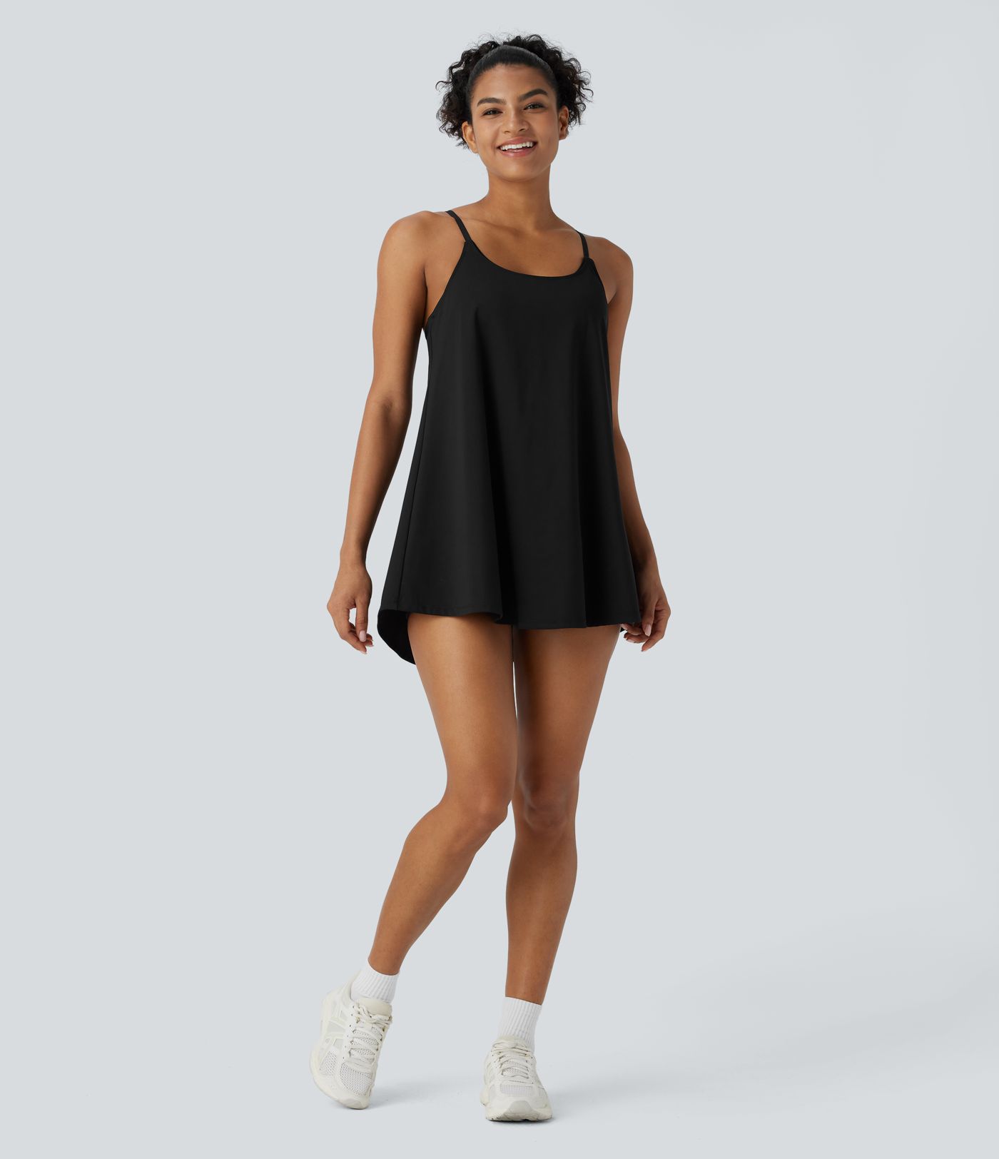 SoftlyZero™ Airy 2-Piece Mini Cool Touch Yoga Active Slip Dress with Pockets-UPF50+
