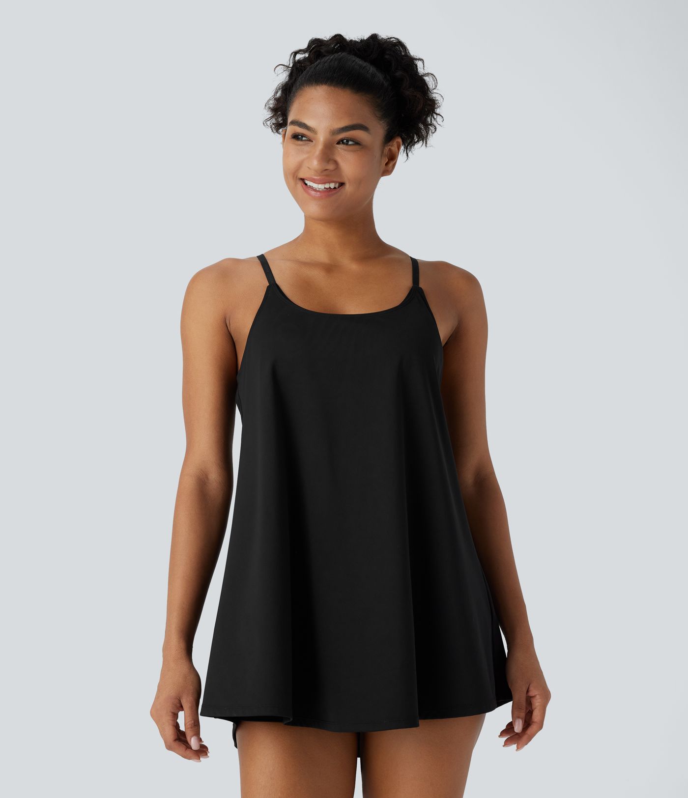 SoftlyZero™ Airy 2-Piece Mini Cool Touch Yoga Active Slip Dress with Pockets-UPF50+