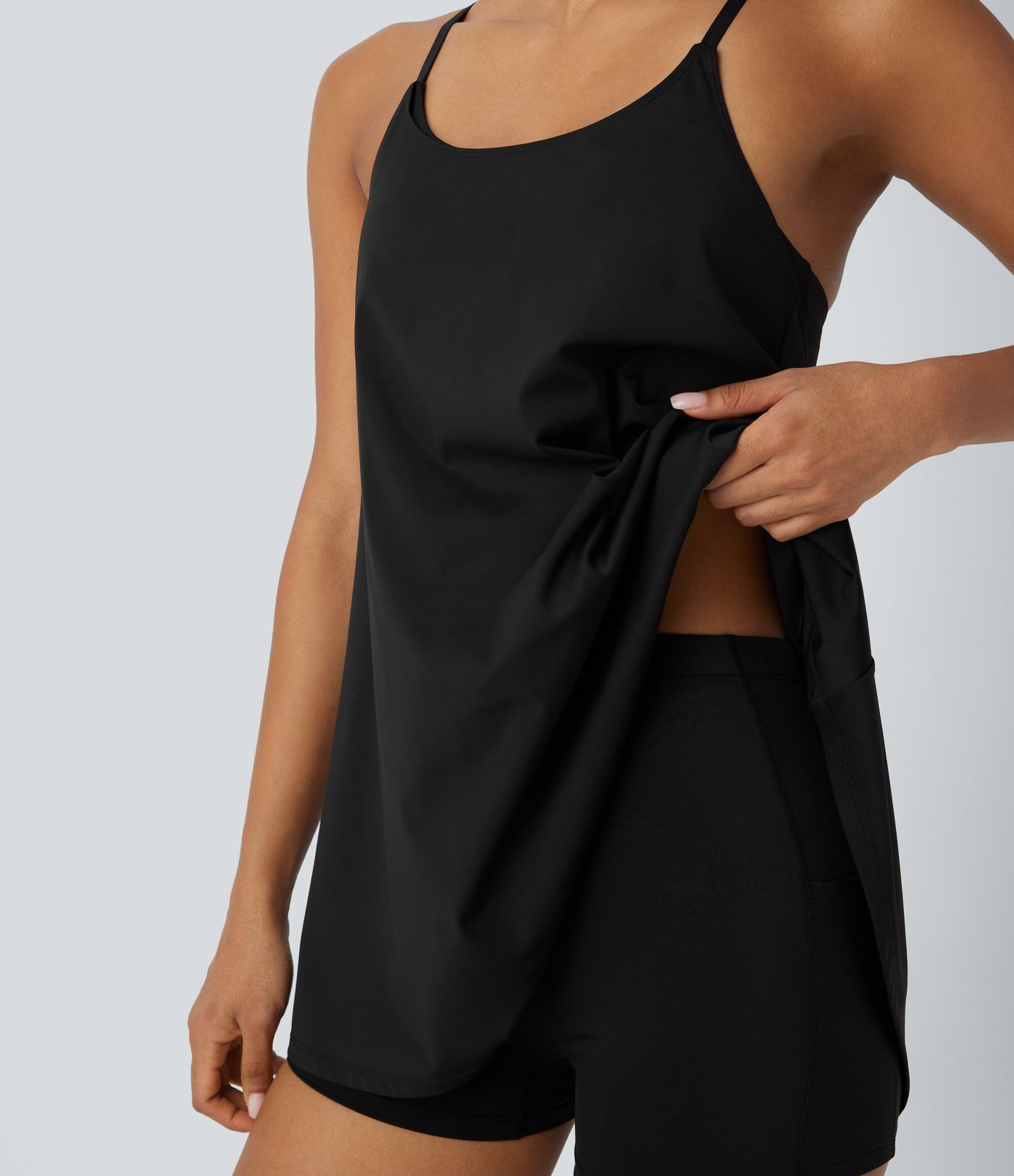 SoftlyZero™ Airy 2-Piece Mini Cool Touch Yoga Active Slip Dress with Pockets-UPF50+