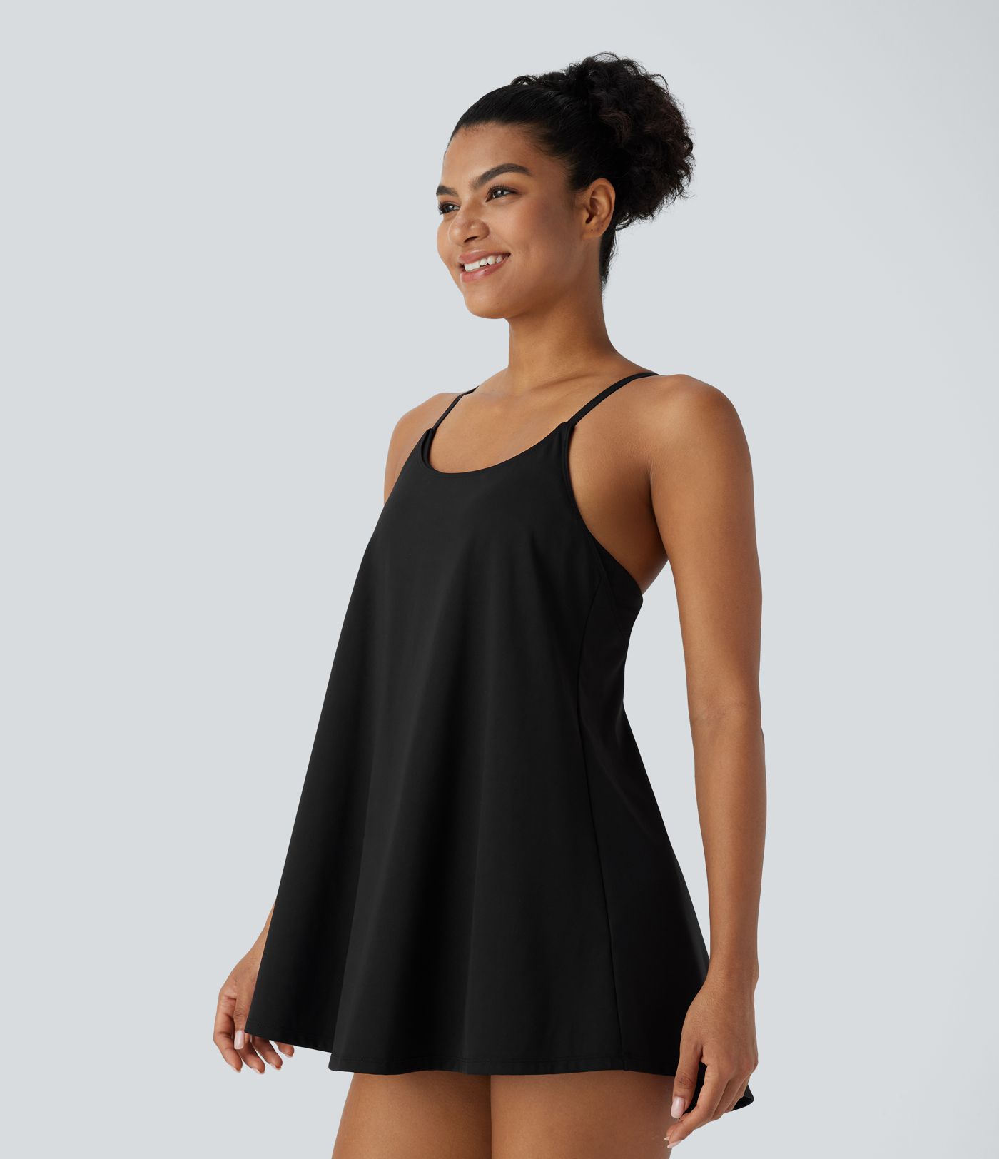 SoftlyZero™ Airy 2-Piece Mini Cool Touch Yoga Active Slip Dress with Pockets-UPF50+