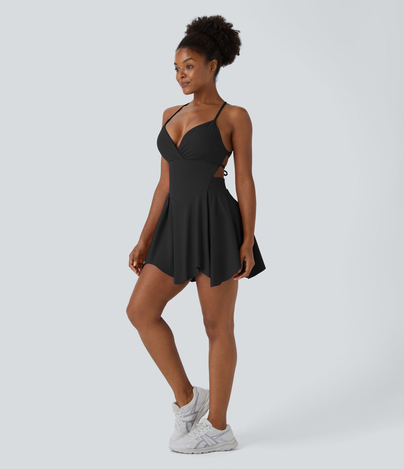 Lace Up 2-in-1 Pocket Mini Slip Casual Dress
