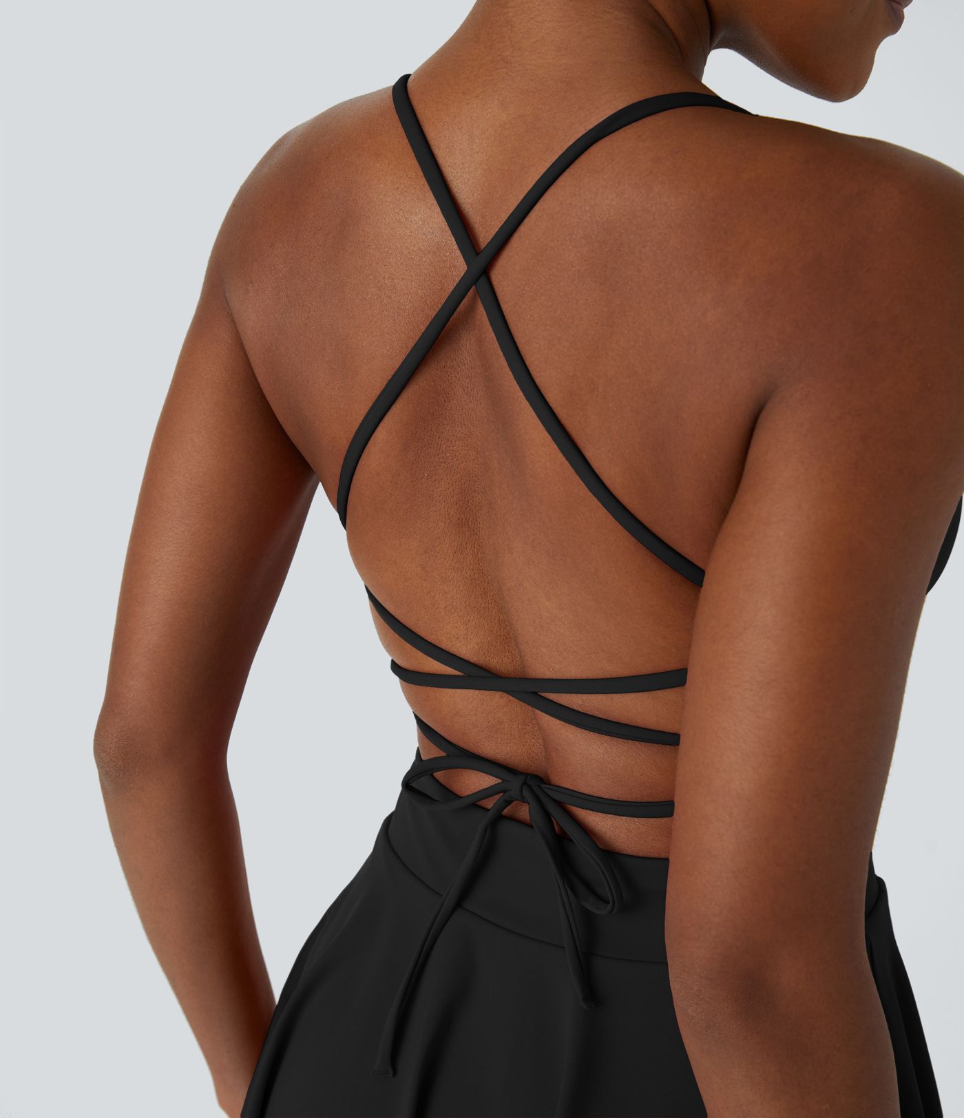 Lace Up 2-in-1 Pocket Mini Slip Casual Dress