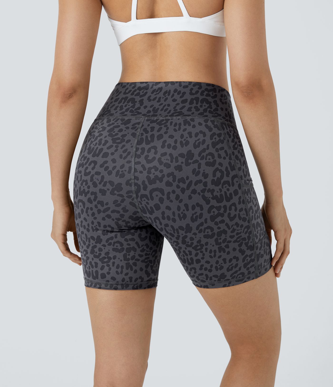 Batik-Bikershort mit hohem Bund und Tasche, schnell-trockend