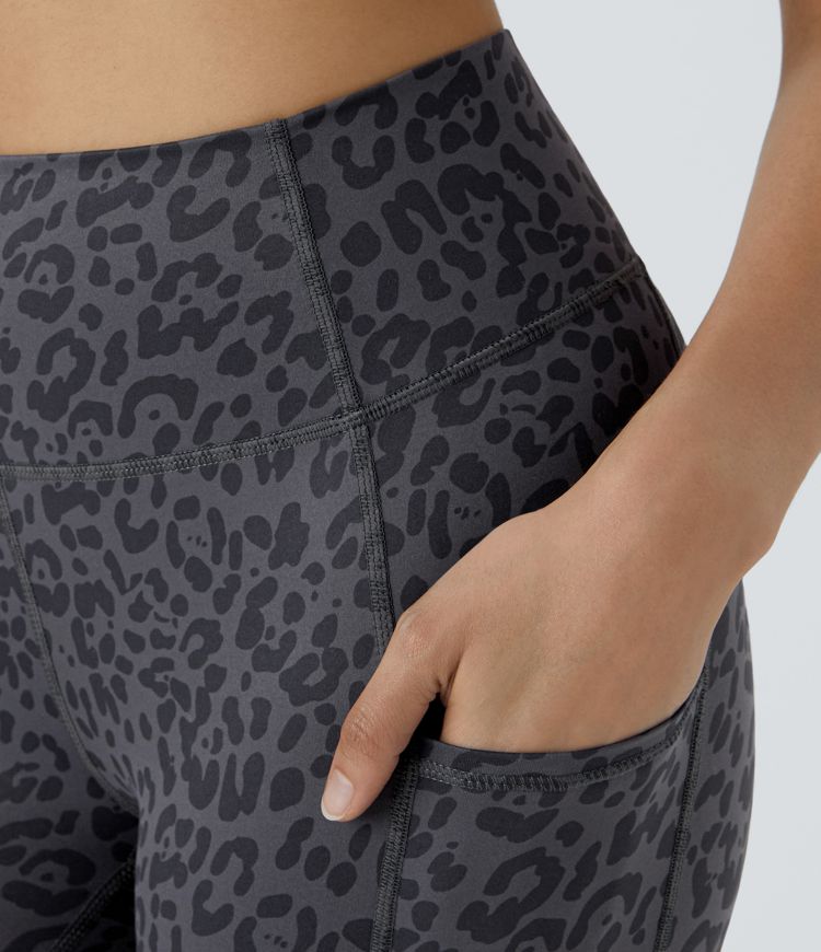 Batik-Bikershort mit hohem Bund und Tasche, schnell-trockend