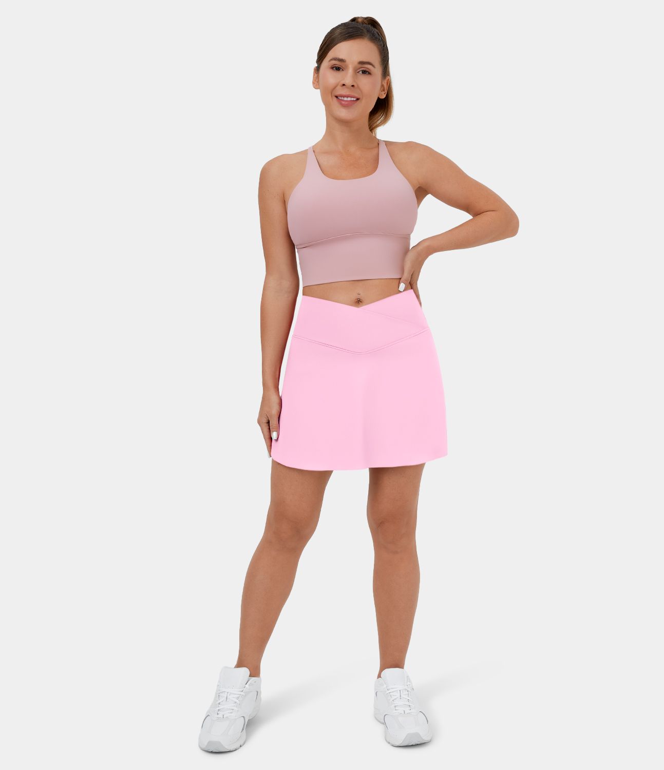 Softlyzero™ Airy Crossover Side Pocket 2-in-1 Cool Touch Tennis Skirt- Lucid-Long Version