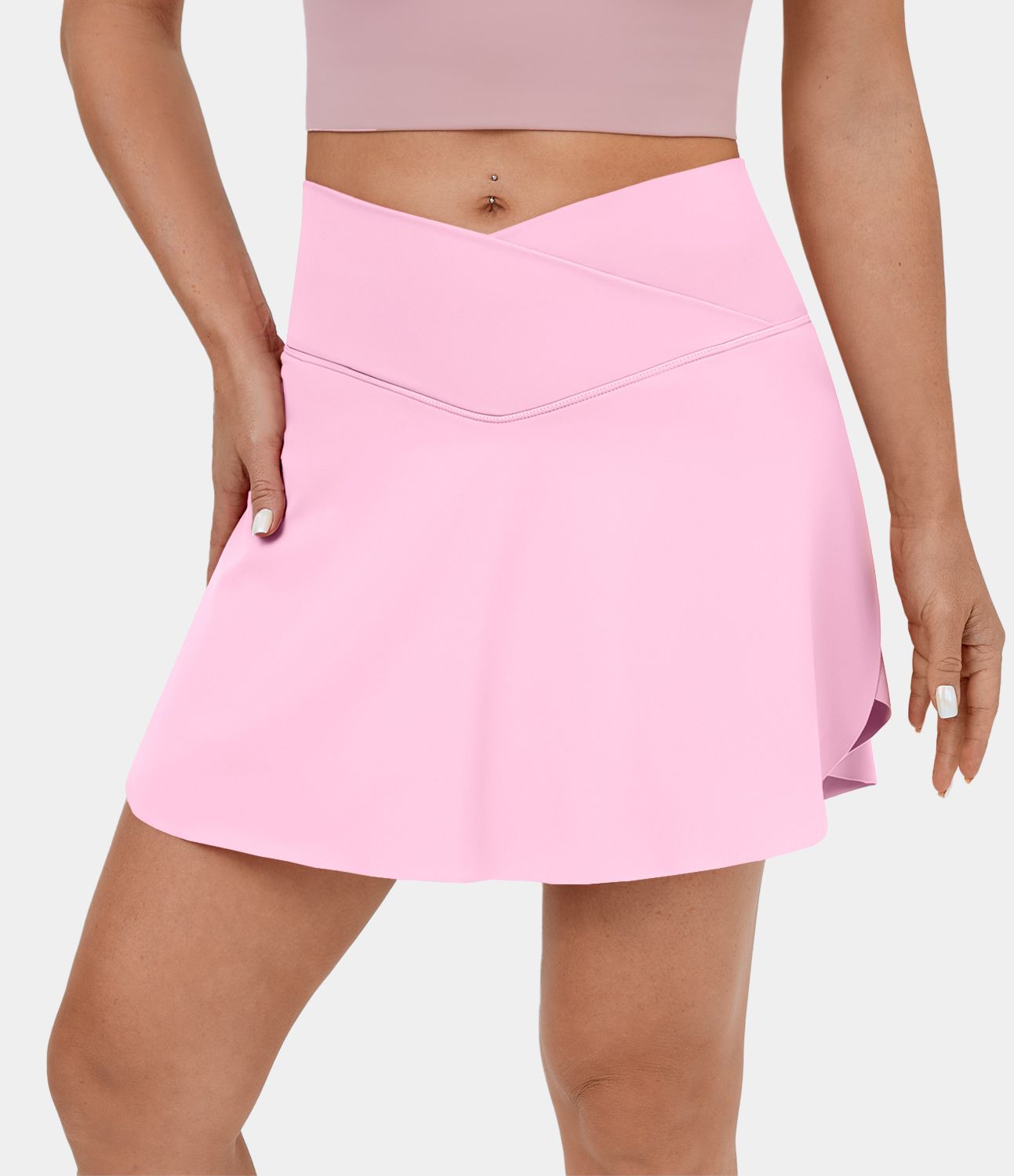 Softlyzero™ Airy Crossover Side Pocket 2-in-1 Cool Touch Tennis Skirt- Lucid-Long Version