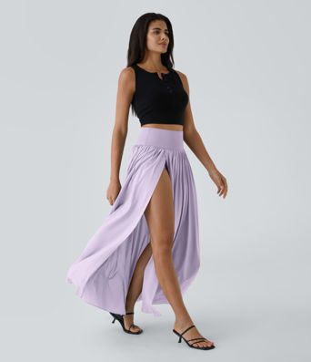 Breezeful™ High Waisted Split 2-in-1 Flowy Quick Dry Maxi Casual Skirt