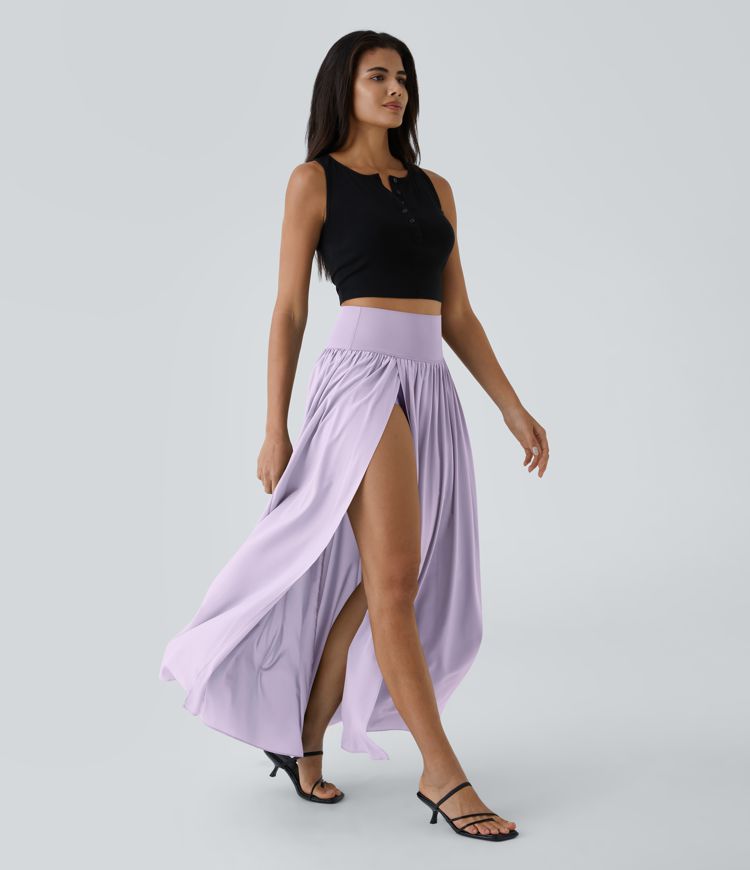Breezeful™ High Waisted Split 2-in-1 Flowy Quick Dry Maxi Casual Skirt
