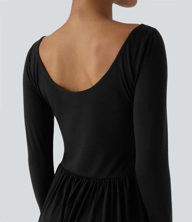 Scoop Neck Backless Side Pocket Casual Harem Jumpsuit