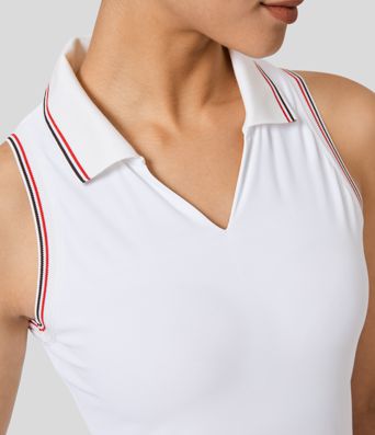 Collar Split 2-Piece Pocket Cool Touch Mini Golf Active Dress-Golf Tee Pocket