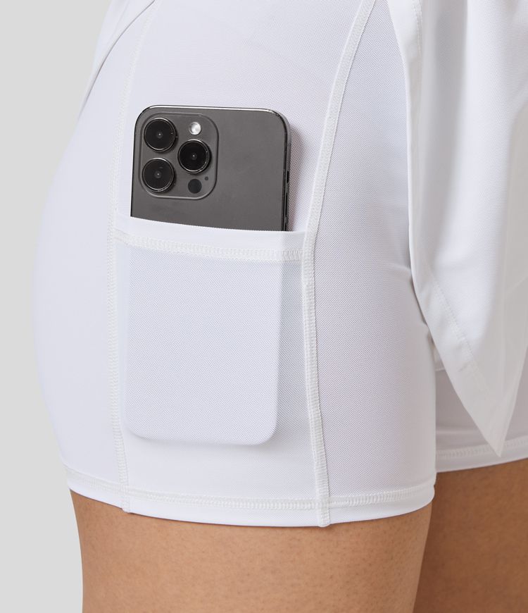 Collar Split 2-Piece Pocket Cool Touch Mini Golf Active Dress-Golf Tee Pocket