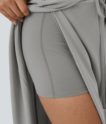 Breezeful™ High Waisted Tie Front Flowy 2-in-1 Maxi Quick Dry Casual Skirt