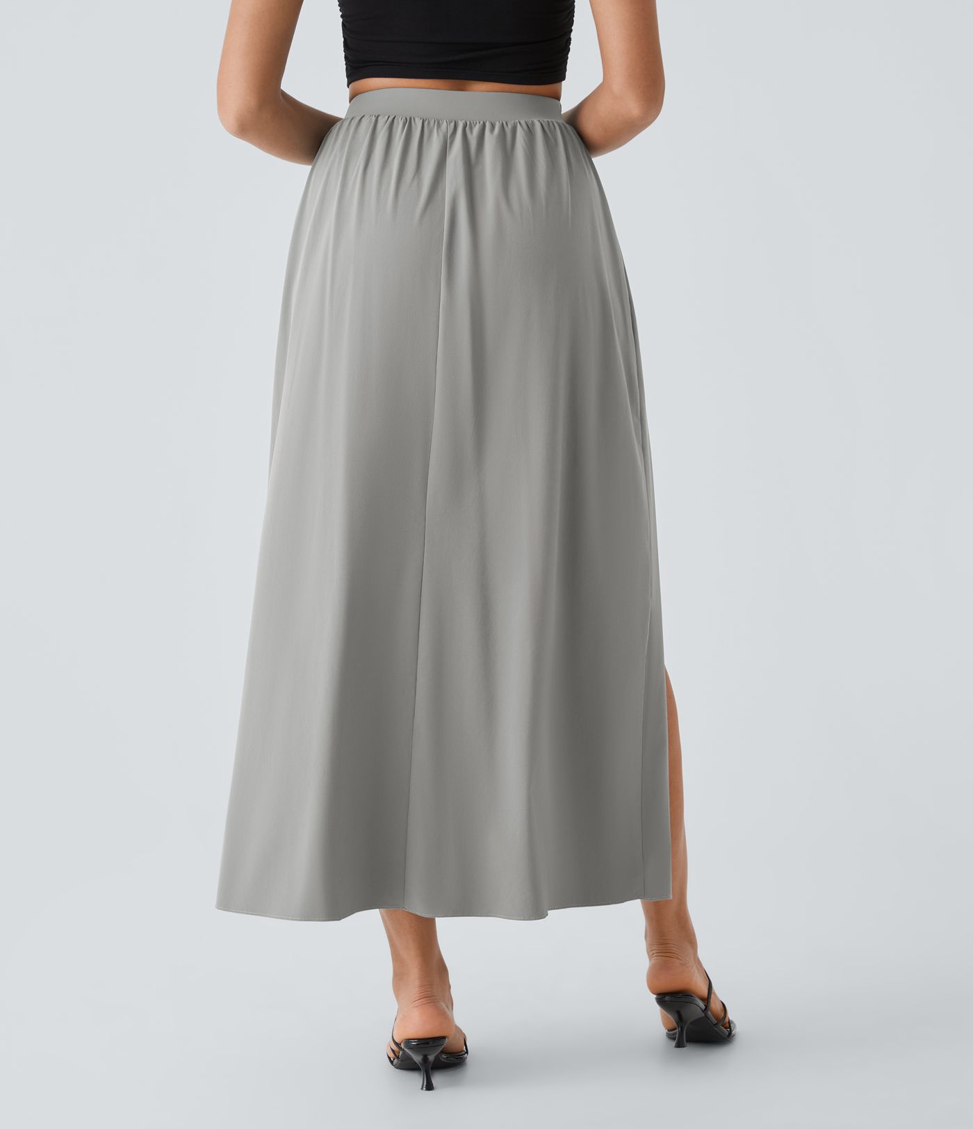 Breezeful™ High Waisted Tie Front Flowy 2-in-1 Maxi Quick Dry Casual Skirt