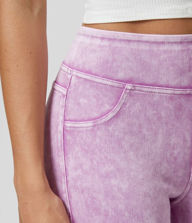 Halara Flex™ High Waisted Pocket Colorful Denim Casual Leggings