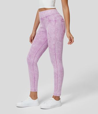 Halara Flex™ High Waisted Pocket Colorful Denim Casual Leggings