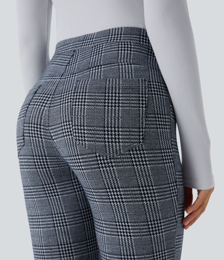 Halara Flex™ High Waisted Pocket Houndstooth Plaid Skinny Work Pants