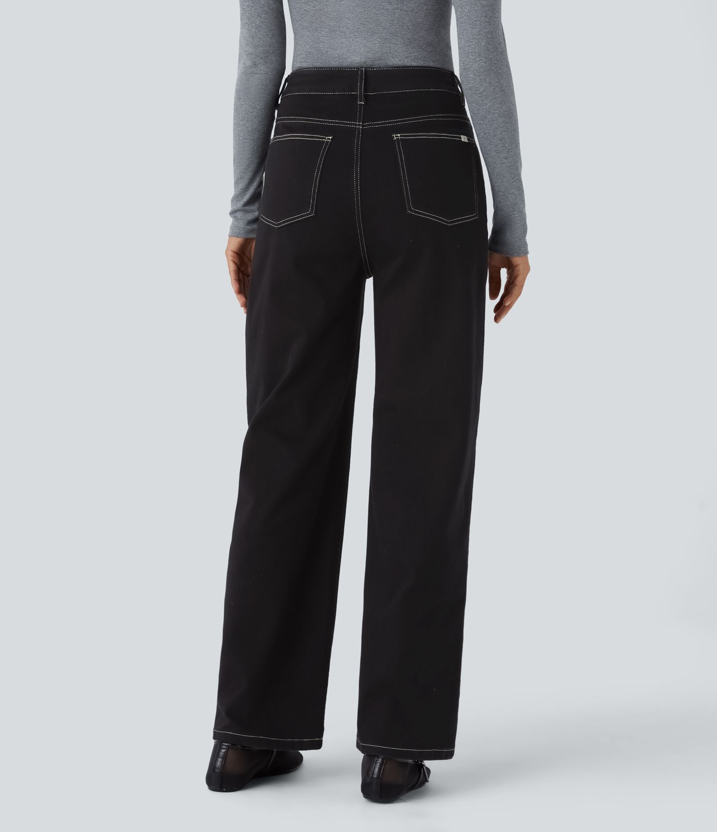 Halara Flex™ High Waisted Pockets Straight Leg Casual Jeans