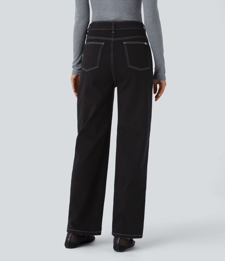 Halara Flex™ High Waisted Pockets Straight Leg Casual Jeans