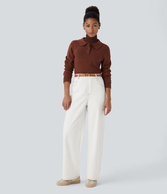 Jeans Halara Flex™ Denim tiro alto pierna recta elástico múltiple bolsillo