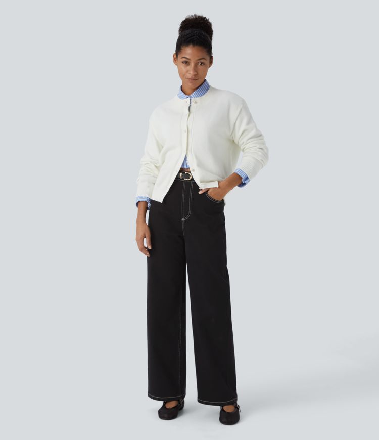 Halara Flex™ High Waisted Pockets Straight Leg Casual Jeans