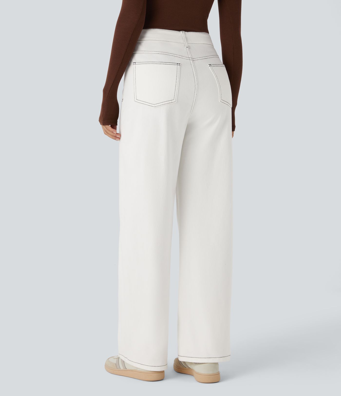 Jeans Halara Flex™ Denim tiro alto pierna recta elástico múltiple bolsillo