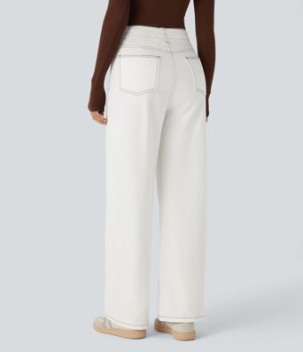 Jeans Halara Flex™ Denim tiro alto pierna recta elástico múltiple bolsillo