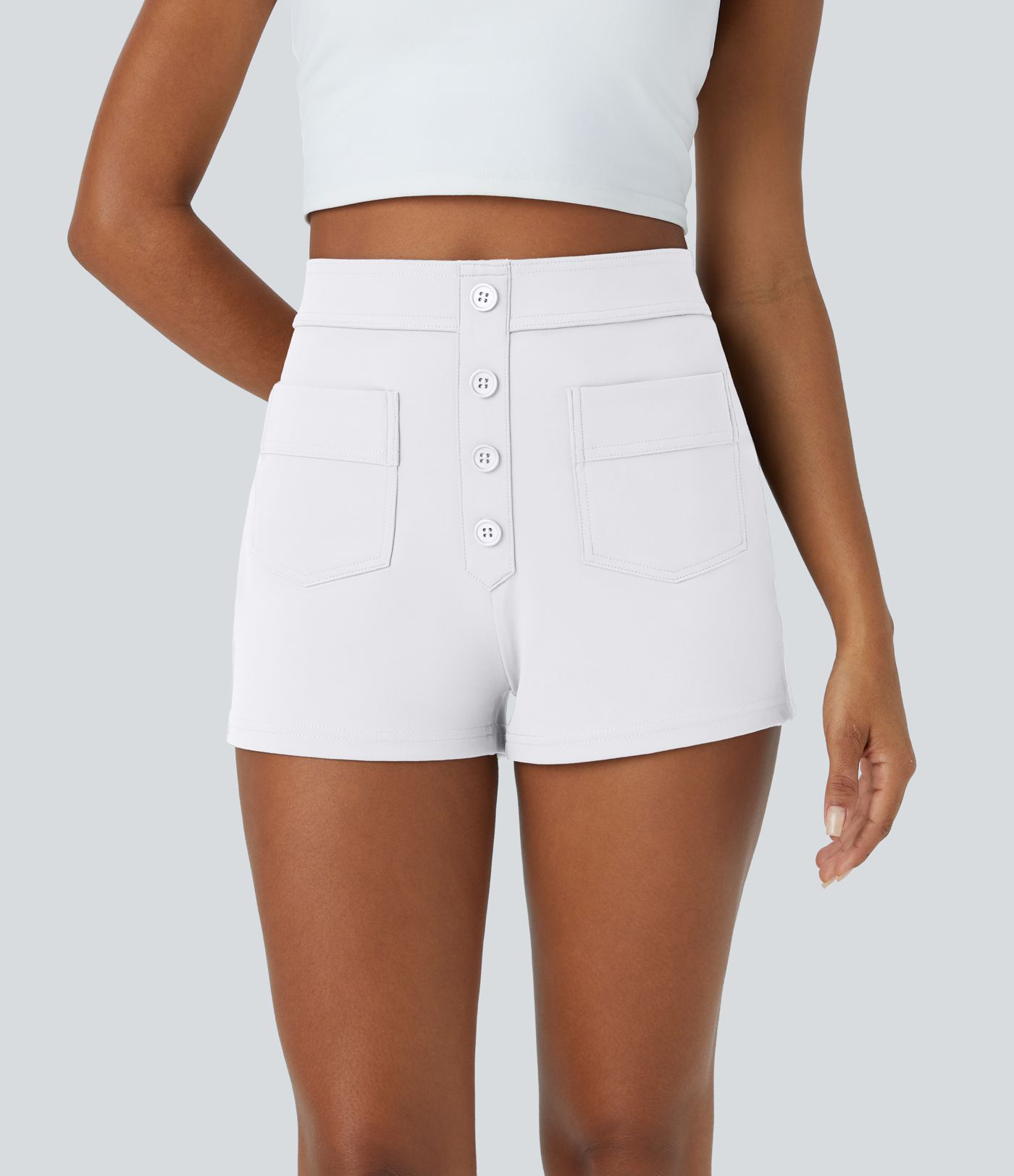 DayStretch High Waisted Pockets Casual Shorts 2.5''