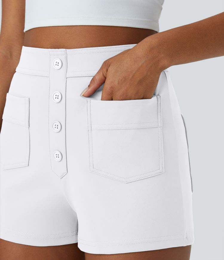 DayStretch High Waisted Pockets Casual Shorts 2.5''