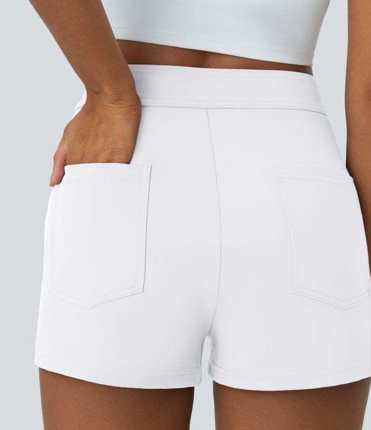 DayStretch High Waisted Pockets Casual Shorts 2.5''