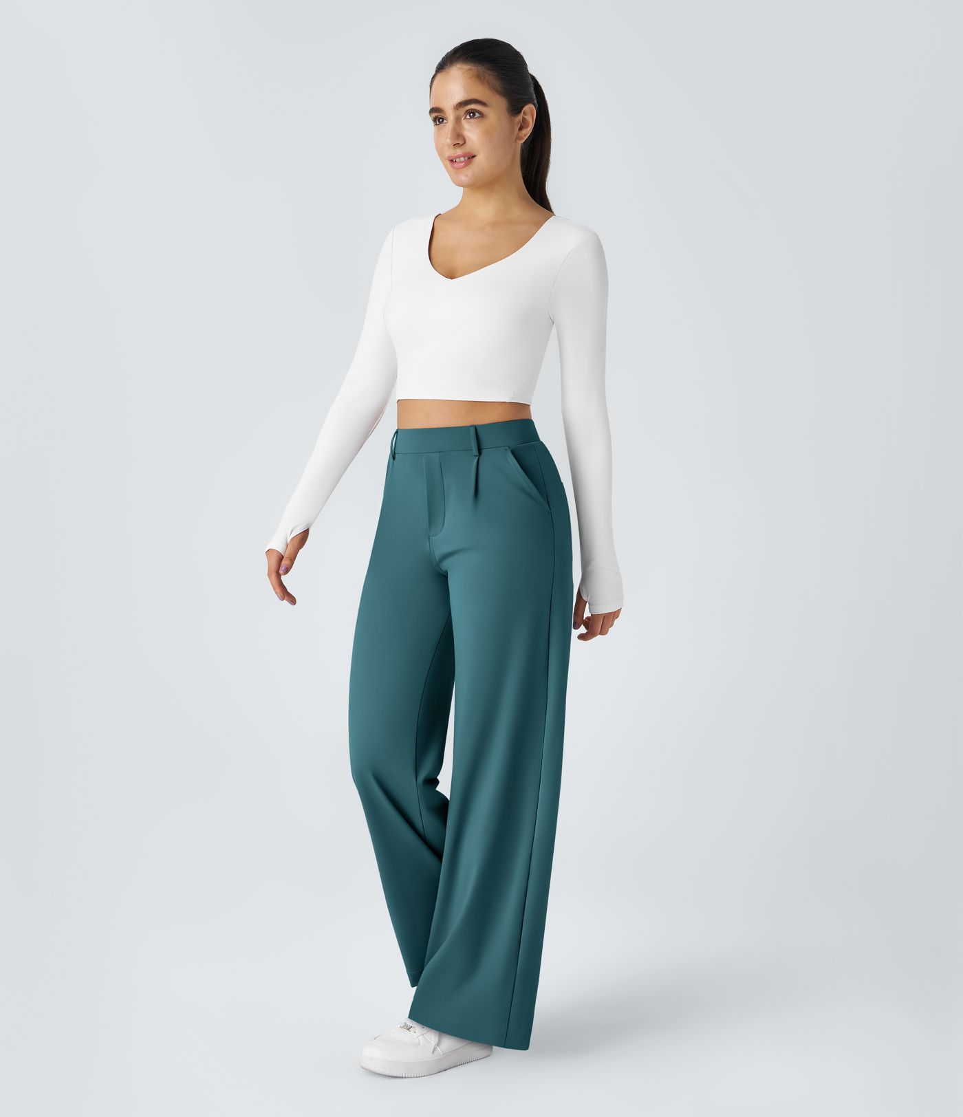 Halara Flex™ DayStretch High Waisted Pocket Straight Leg Work Pants