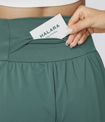 SoftlyZero™ Airy Super High Waisted 2-in-1  Cool Touch Yoga Shorts 5'' with Pockets-Longer Length