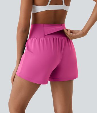 SoftlyZero™ Airy Super High Waisted 2-in-1  Cool Touch Yoga Shorts 5'' with Pockets-Longer Length