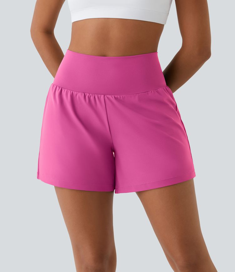 SoftlyZero™ Airy Super High Waisted 2-in-1  Cool Touch Yoga Shorts 5'' with Pockets-Longer Length