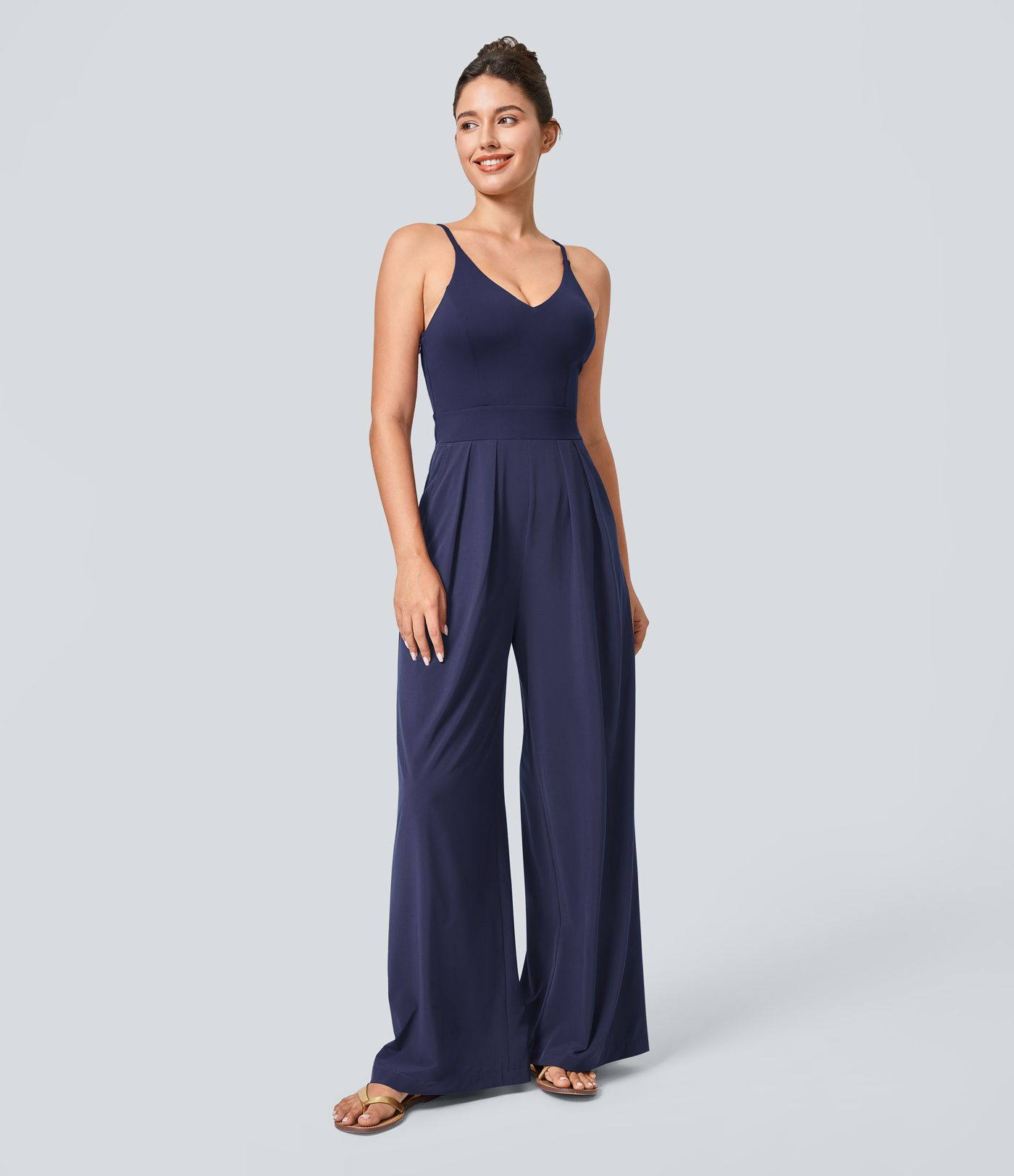 Breezeful™ Pocket Wide Leg Quick Dry Slip Women Long Jumpsuit