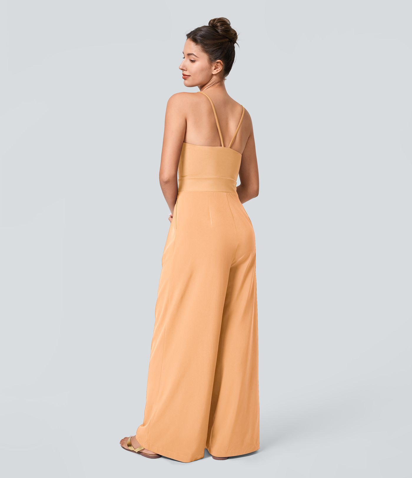 Breezeful™ Combinaison Dos Nu Poche Zippée Invisible Sur le Côté Jambe Large Séchage Rapide