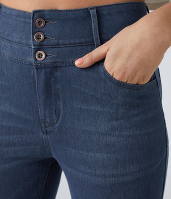 Halara Flex™ High Waisted Zipper Pockets Women Casual Skinny Denim Jeans