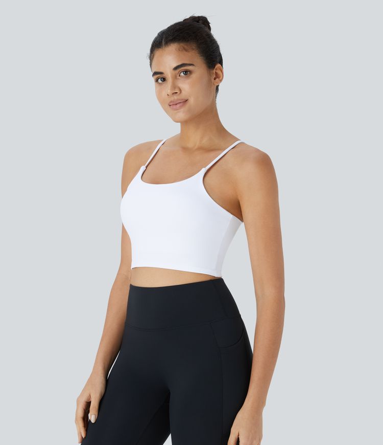 Basic Padded Workout Cropped Tank Vest Top A-C Cups