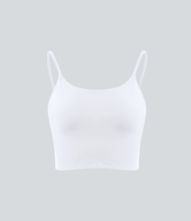 Basic Padded Workout Cropped Tank Vest Top A-C Cups