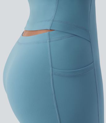 Softlyzero™ Plush rückenfreies 2-in-1-Flare-Trainingskleid – Wannabe – Easy Peezy