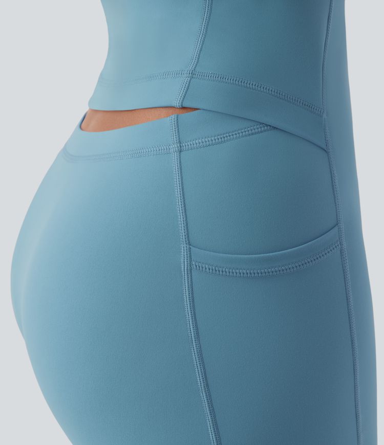 Softlyzero™ Plush rückenfreies 2-in-1-Flare-Trainingskleid – Wannabe – Easy Peezy