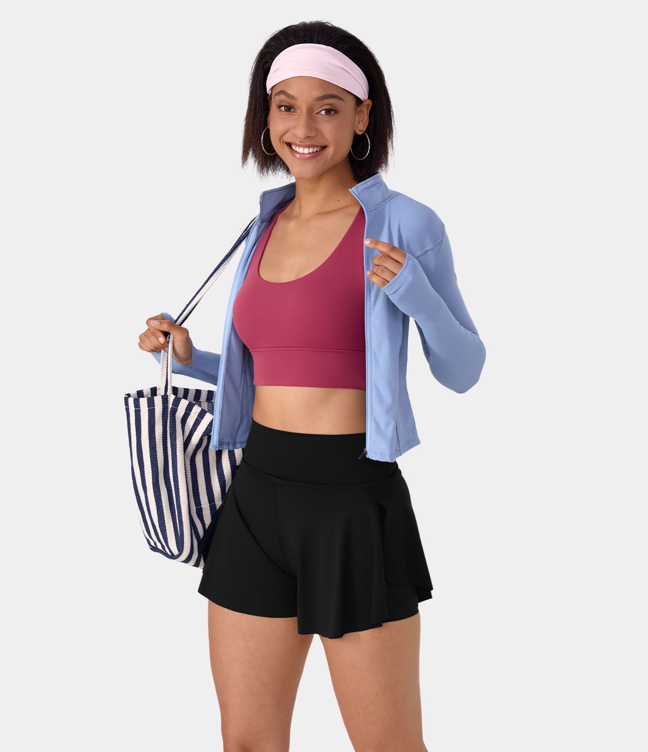 Short de yoga fendu 2-en-1 taille haute 5cm